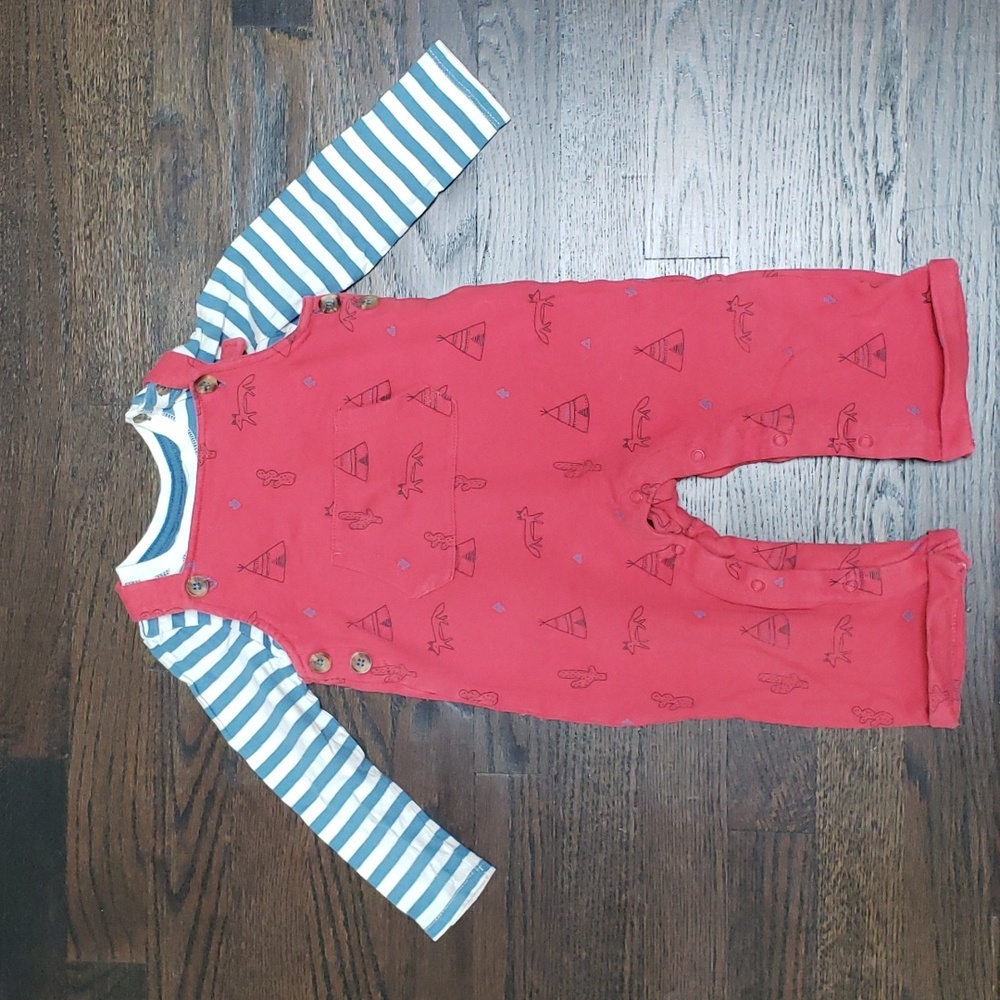 John Lewis Baby Desert Dungaree Set (Size 12-18 months)